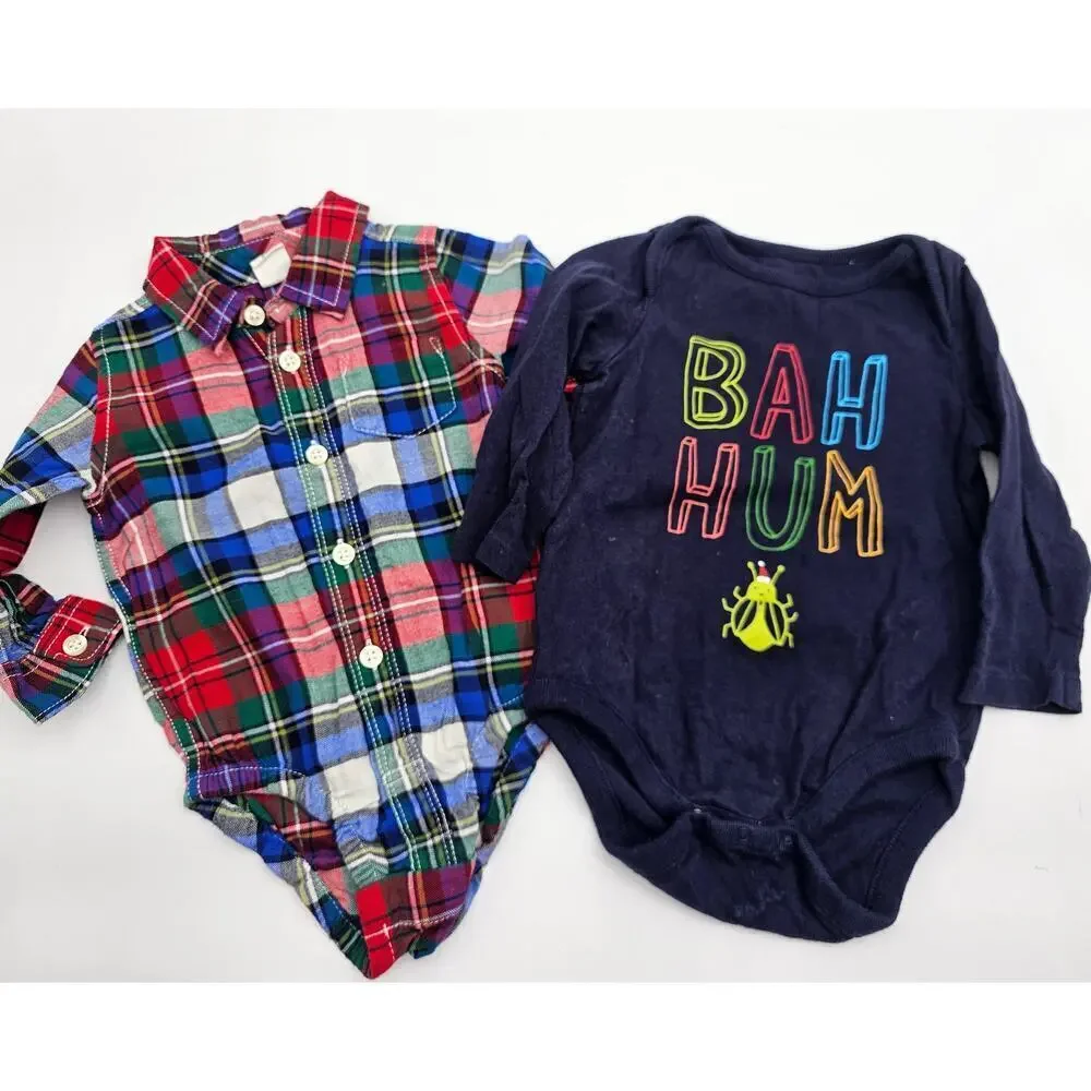 6 Piece Gap Boy's 6-12M Christmas Lot - 3 Sweaters, 1 pair Jeans, & 2 Onesies